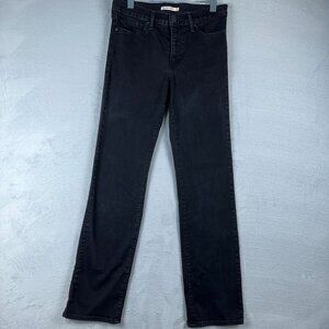 Levi Strauss & Co. 314 Shaping Straight Jeans Womens Denim Black Size 29